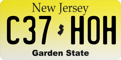 NJ license plate C37HOH