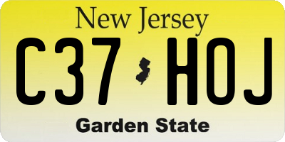 NJ license plate C37HOJ