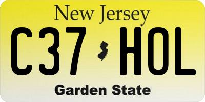 NJ license plate C37HOL