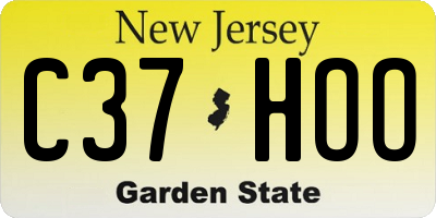 NJ license plate C37HOO