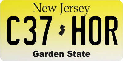 NJ license plate C37HOR