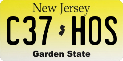 NJ license plate C37HOS