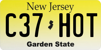 NJ license plate C37HOT
