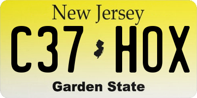 NJ license plate C37HOX