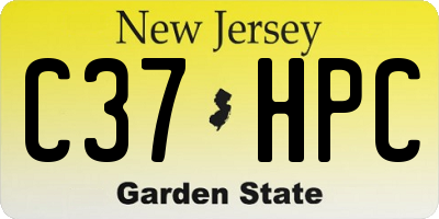 NJ license plate C37HPC