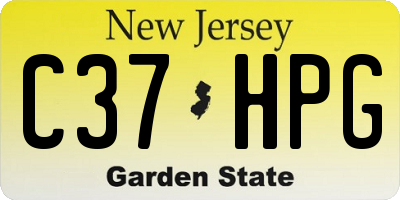 NJ license plate C37HPG