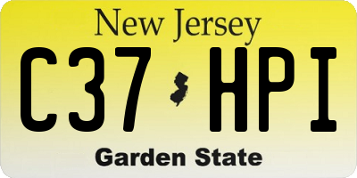 NJ license plate C37HPI