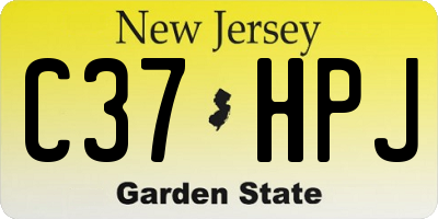 NJ license plate C37HPJ