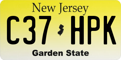 NJ license plate C37HPK