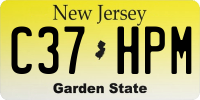 NJ license plate C37HPM
