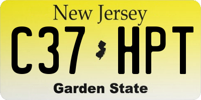 NJ license plate C37HPT