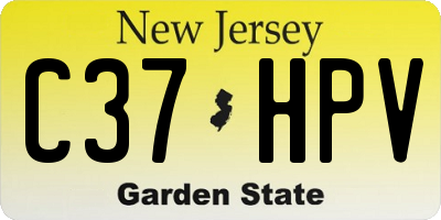 NJ license plate C37HPV