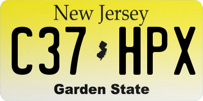 NJ license plate C37HPX