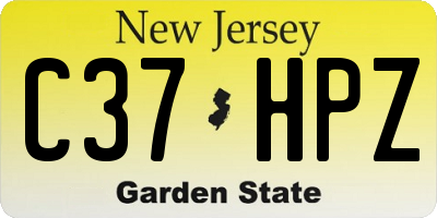 NJ license plate C37HPZ