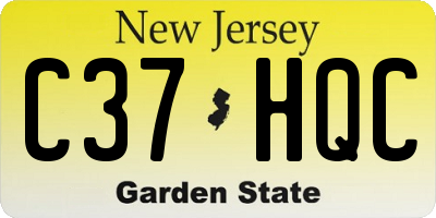 NJ license plate C37HQC