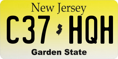 NJ license plate C37HQH