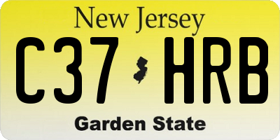 NJ license plate C37HRB