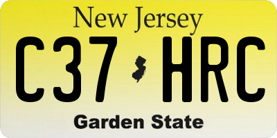 NJ license plate C37HRC