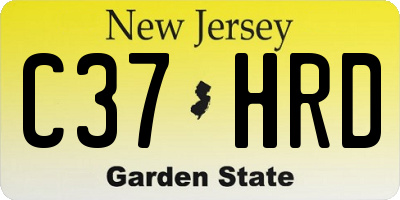 NJ license plate C37HRD