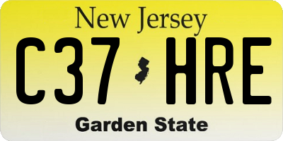 NJ license plate C37HRE