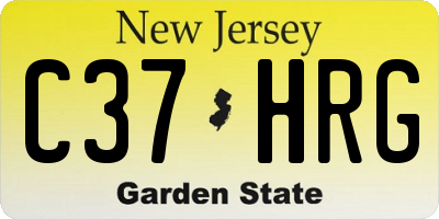 NJ license plate C37HRG