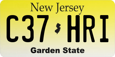 NJ license plate C37HRI