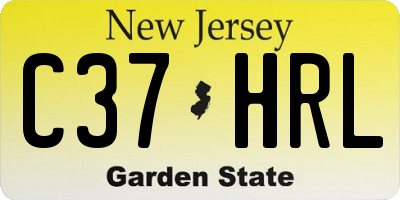 NJ license plate C37HRL