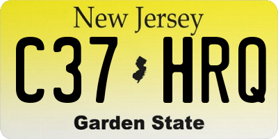 NJ license plate C37HRQ