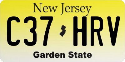 NJ license plate C37HRV