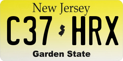NJ license plate C37HRX