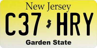 NJ license plate C37HRY