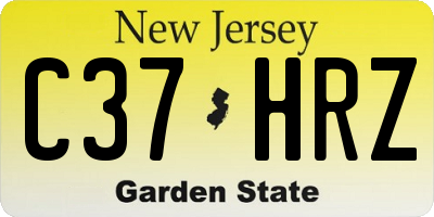 NJ license plate C37HRZ