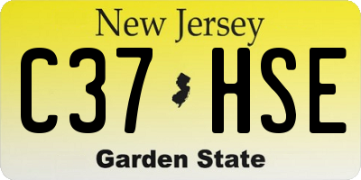 NJ license plate C37HSE