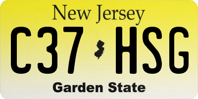 NJ license plate C37HSG