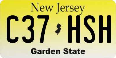 NJ license plate C37HSH