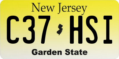 NJ license plate C37HSI