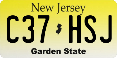 NJ license plate C37HSJ