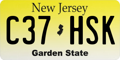 NJ license plate C37HSK