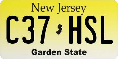 NJ license plate C37HSL
