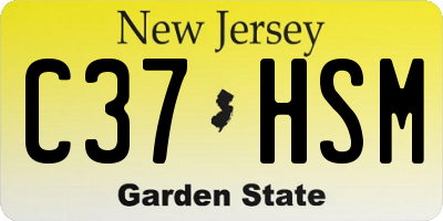 NJ license plate C37HSM