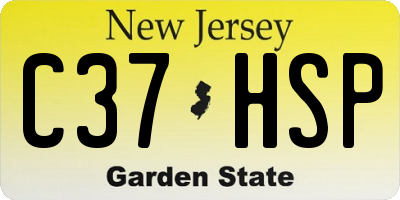 NJ license plate C37HSP