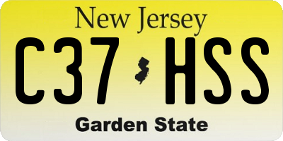 NJ license plate C37HSS