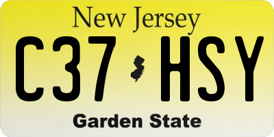 NJ license plate C37HSY