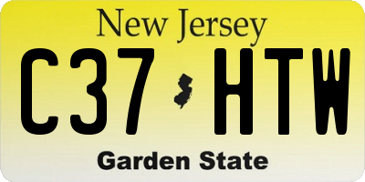NJ license plate C37HTW