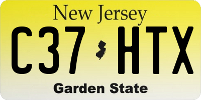 NJ license plate C37HTX