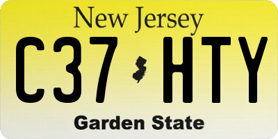 NJ license plate C37HTY