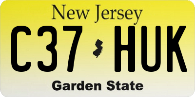 NJ license plate C37HUK