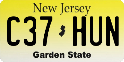 NJ license plate C37HUN