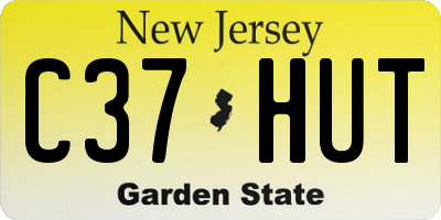 NJ license plate C37HUT