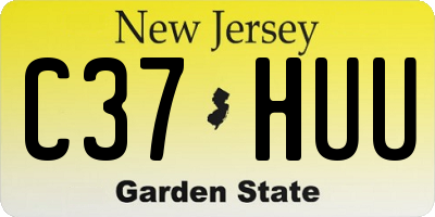 NJ license plate C37HUU